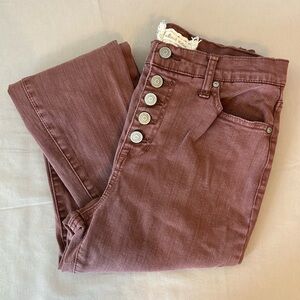 Altar'd State Burgundy Skinny Jeans Button Fly Size‎ 28/7